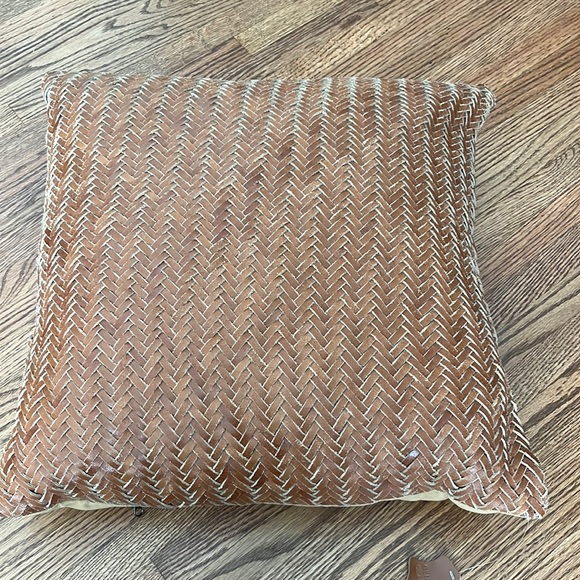 NWT Leather Pillow - Picture 1 of 3